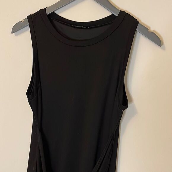 Lillusory Women's Tie Knot Dress Tank Sleeveless Midi Party Flowy Black Medium - Picture 3 of 11